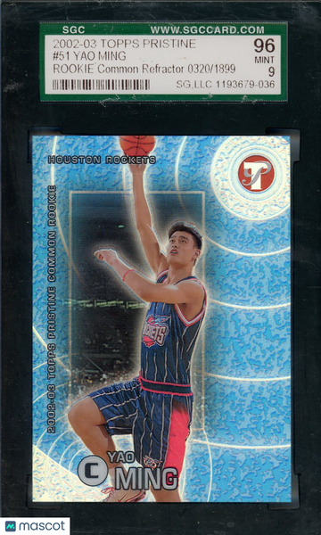 2002 Topps Pristine Yao Ming #51 Common Refractor Rookie SGC 9