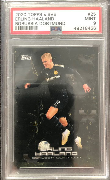 2020 Topps BVB Borussia Dortmund Erling Haaland PSA 9