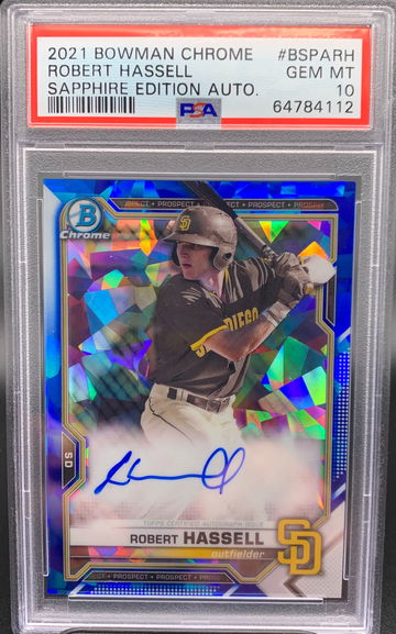2021 Bowman Chrome Robert Hassell Sapphire Edition Auto PSA 10