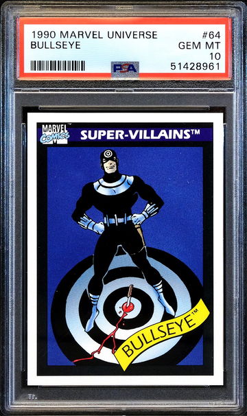 1990 Marvel Universe BULLSEYE #64 🔥 Super-Villains Cards 🔥 PSA 10 - GEM MINT