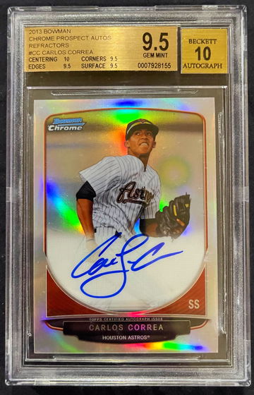 Carlos Correa 2013 Bowman Chrome Auto Refractor /500 Carlos Correa BGS 9.5 True Gem