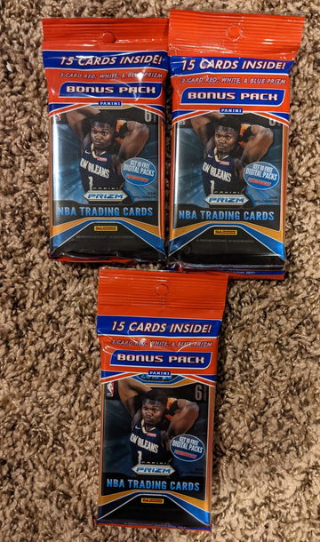 (3) 2019-20 Panini Prizm Cello Packs Zion Ja