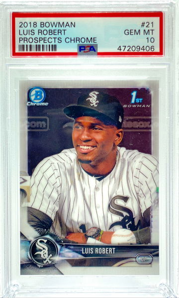 2018 BOWMAN PROSPECTS CHROME LUIS ROBERT ROOKIE CARD RC #21 PSA 10 GEM MINT SOX
