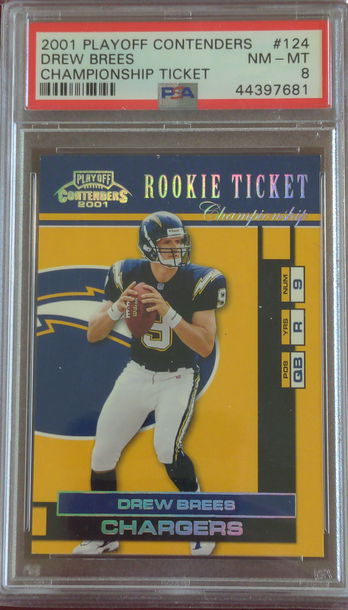 2001 Playoff Contenders Drew Brees Championship Ticket 068/100