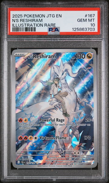 2025 Pokemon Scarlet and Violet Journey Together Illustration Rare N's Reshiram #167 /159 PSA 10