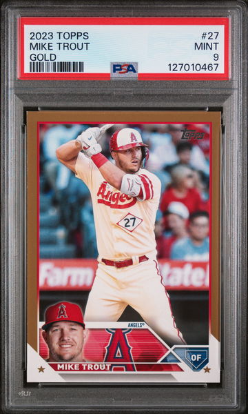 2023 Topps Topps Gold Mike Trout #27 /2023 PSA 9