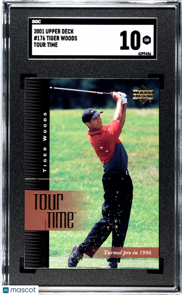 2001 Upper Deck Tiger Woods #176 Tour Time SGC 10