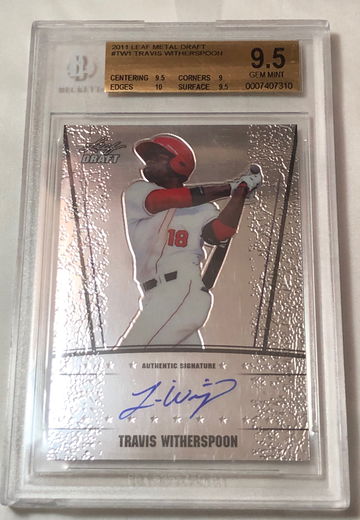 2011 LEAF METAL DRAFT #TW1 TRAVIS WHITHERSPOON GEM-MT 9.5