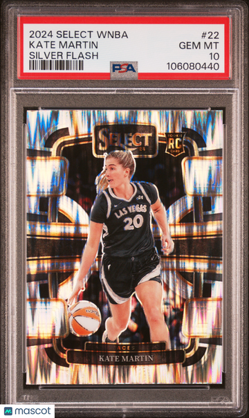2024 Panini Select WNBA Kate Martin #22 Silver Flash PSA 10