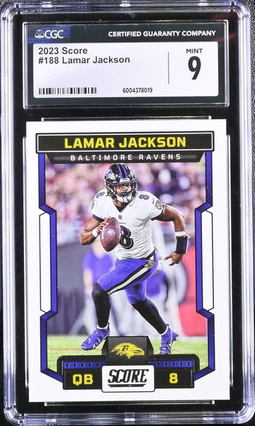 2023 SCORE LAMAR JACKSON #188 CGC 9