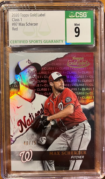 2020 Topps Gold Label Max Scherzer Class 1 Red Refractor