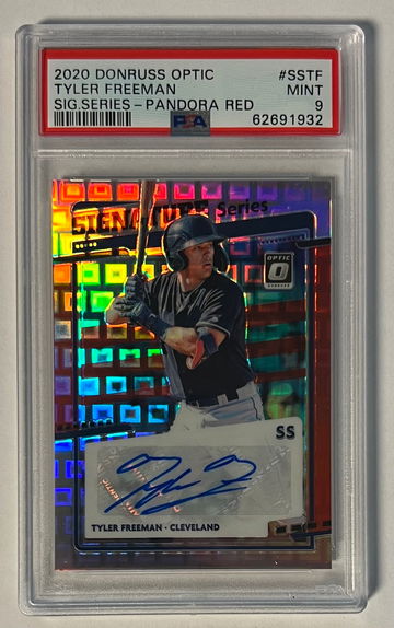 2020 Donruss Optic Tyler Freeman Pandora Red Auto /15 PSA 9 Guardians 