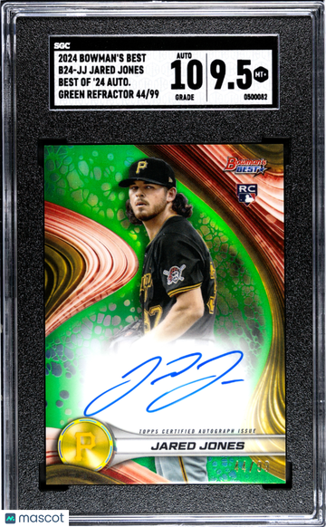 2024 Bowman's Best Jared Jones #B24-JJ Of '24 Autograph Green Refractor SGC 9.5 Auto 10