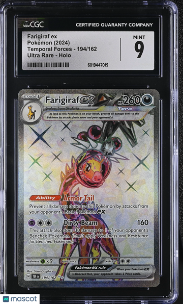 2024 Pokémon Temporal Forces Farigiraf ex Ultra Rare CGC 9 #194/162