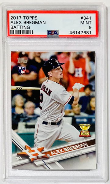Alex Bregman 2017 Topps Rookie Card RC Rookie Cup #341 PSA 9 MINT Houston Astros 