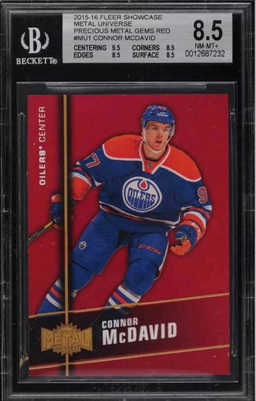 2015 Fleer Precious Metal Gems PMG Red Connor McDavid RC #’d  / 150 BGS 8.5