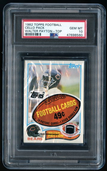 1982 Topps Football Cello Pack - Walter Payton Top - PSA 10