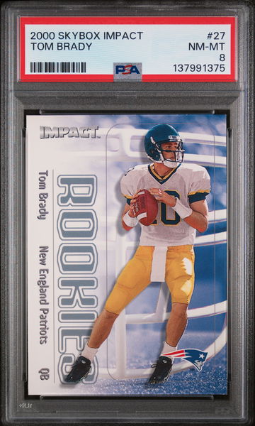 2000 Skybox Impact Rookies Tom Brady #27 PSA 8