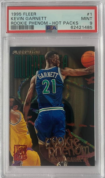 1995 Fleer #1 Kevin Garnett "Rookie Phenom-Hot Packs" RC PSA 9 (MINT)