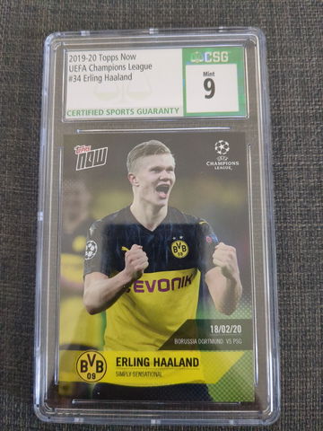 2019 Topps Now Erling Haaland #34 CSG 9. Print run 518.