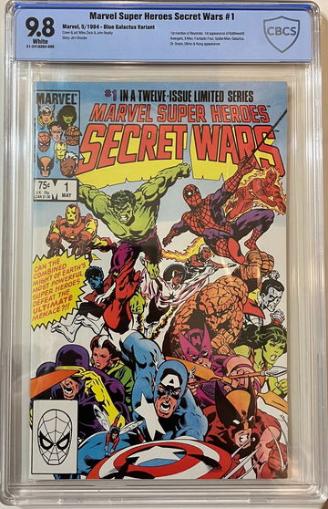 MARVEL SUPER HEROES SECRET WARS  # 1 MARVEL COMICS 1984  CBCS  9.8  WHITE PAGES BLUE GALACTUS VARIANT!!