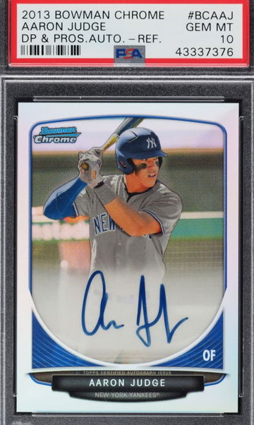 PSA 10 Aaron Judge Autograph Auto 2013 Bowman Chrome Draft Pick Autographs Refractor #AJ GEM MINT