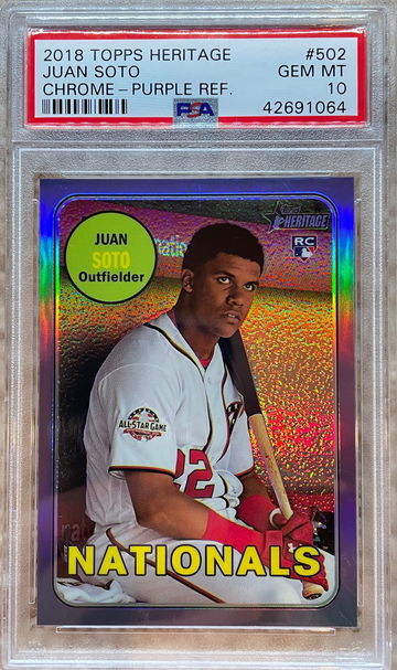 2018 Topps Heritage Juan Soto Purple Refractor PSA 10