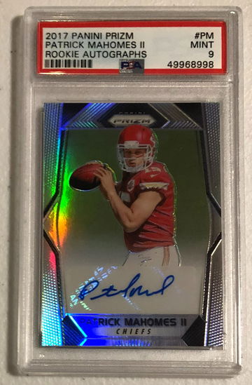 2017 Panini Prizm Patrick Mahomes Rookie Silver Auto PSA 9 #RA-PM 