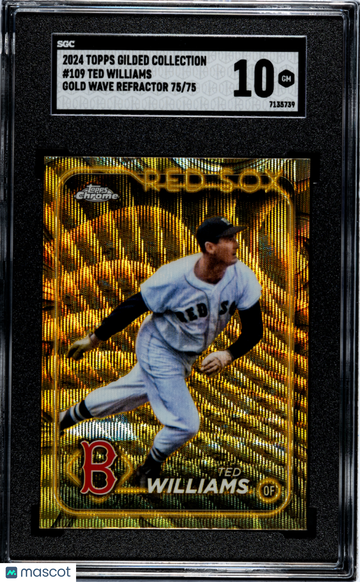 2024 Topps Gilded Collection Ted Williams #109 Gold Wave Refractor SGC 10
