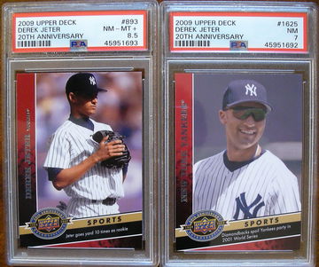 Derek Jeter 2009 UD 20th Anniversary pair PSA