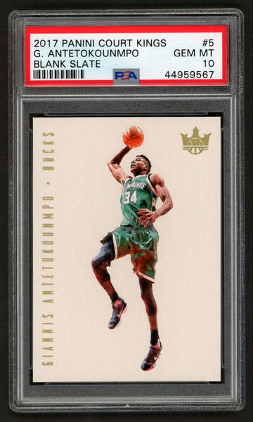 2017 Giannis Antetokounmpo Panini Court Kings Blank Slate PSA 10