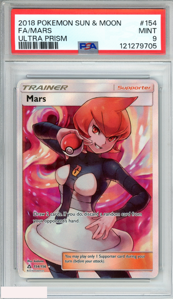 2018 POKEMON SUN AND MOON ULTRA PRISM FA MARS #154 PSA 9 MINT