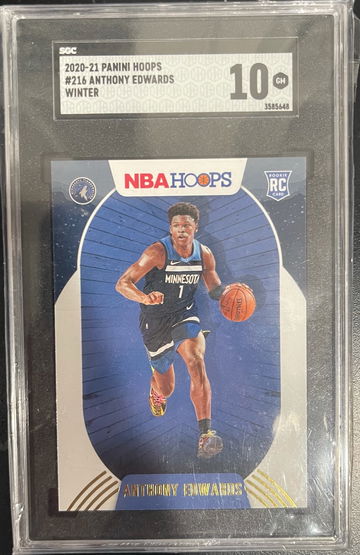 2020-2021 Panini Hoops Anthony Edwards Winter SGC 10