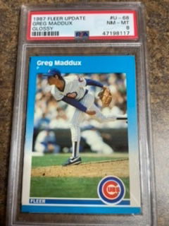 Greg Maddux 1987 fleer update glossy 