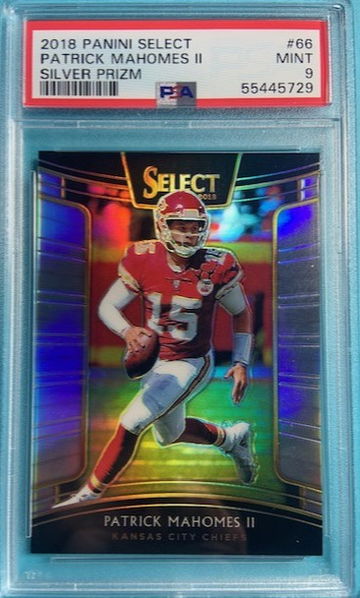 2018 Panini Select Patrick Mahomes II Silver Prizm Refractor #66 PSA 9 MINT
