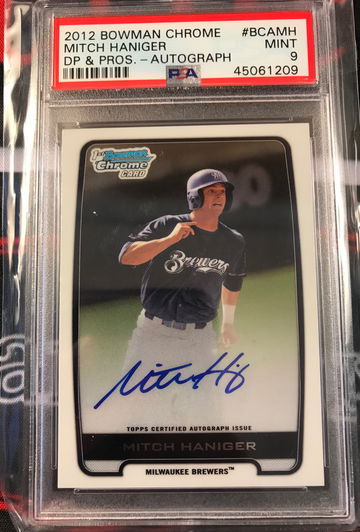 Mitch Haniger 2012 Bowman Chrome Autograph PSA 9