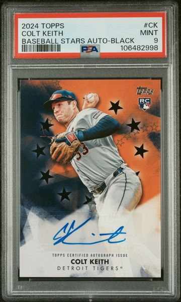 2024 Topps Baseball Stars Auto-Black Colt Keith #CK RC /199 PSA 9