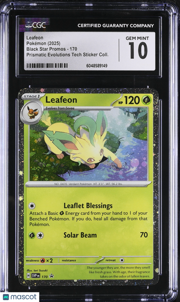 2025 Pokemon Black Star Promos Leafeon Prismatic Evolutions Tech Sticker Coll. CGC 10 #170