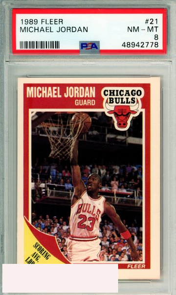 1989 FLEER MICHAEL JORDAN #21 CHICAGO BULLS PSA NM-MT 8