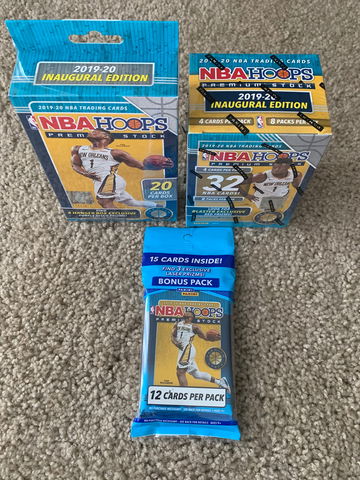 2020 NBA Hoops Premium Stock 1 Blaster, 1 Hanger, 1 Cello