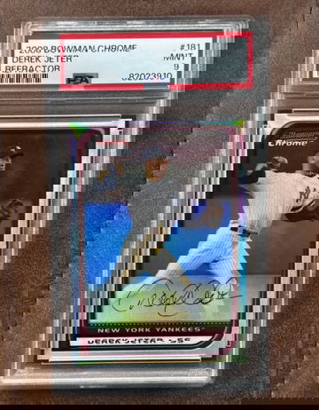 2008 Bowman Chrome Refractor #181 Derek Jeter New York Yankees SP PSA 9 Low Pop