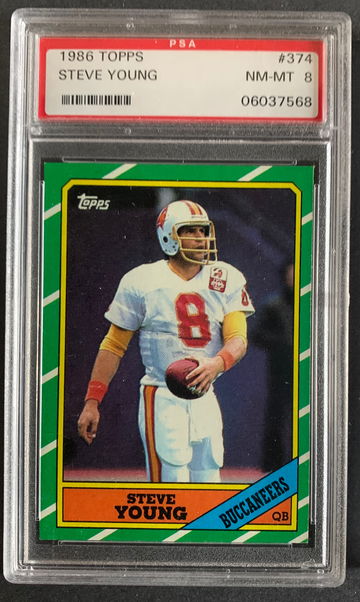 1986 Topps HOF Steve Young RC #374 PSA 8 NM-MT