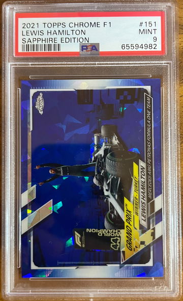 2021 TOPPS CHROME F1 SAPPHIRE LEWIS HAMILTON #151 PSA 9 MINT