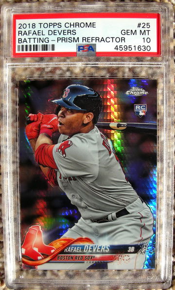 Rafael Devers 2018 Topps Chrome #25 Prizm Refractor PSA 10
