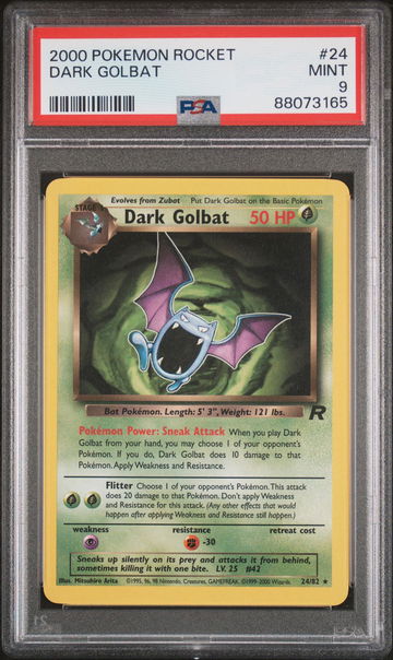 2000 Pokemon #24/82 Dark Golbat Rocket PSA 9