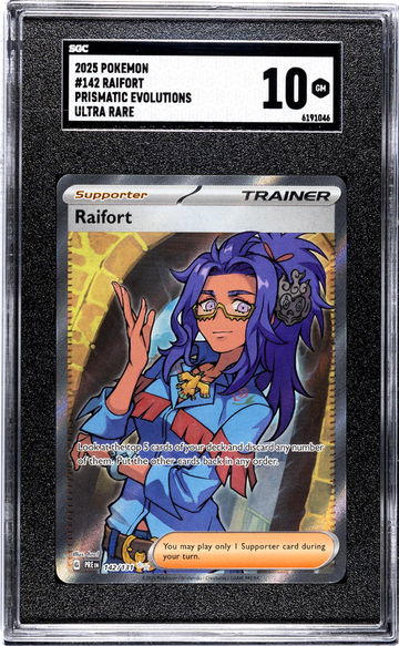 2025 Pokemon #142/131 Raifort Prismatic Evolutions SGC 10