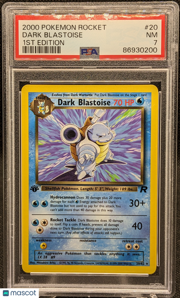2000 Pokemon Rocket Dark Blastoise #20 1st Edition PSA 7
