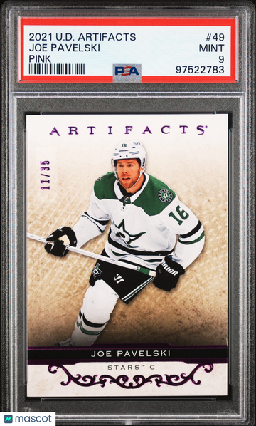 2021 Upper Deck Artifacts Joe Pavelski #49 Pink /35 PSA 9