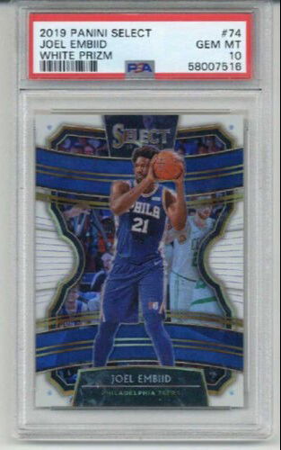 2019 PANINI SELECT WHITE PRIZM #74 JOEL EMBIID LE 017/149 76ERS PSA 10 LOW POP