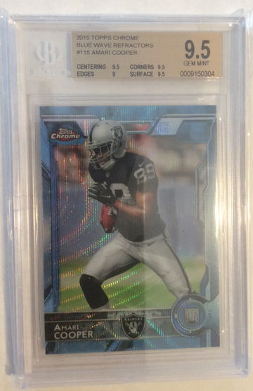 2015 Topps Chrome Blue Wave Refractors #115 Amari Cooper Rookie Rc BGS 9.5 GEM MINT